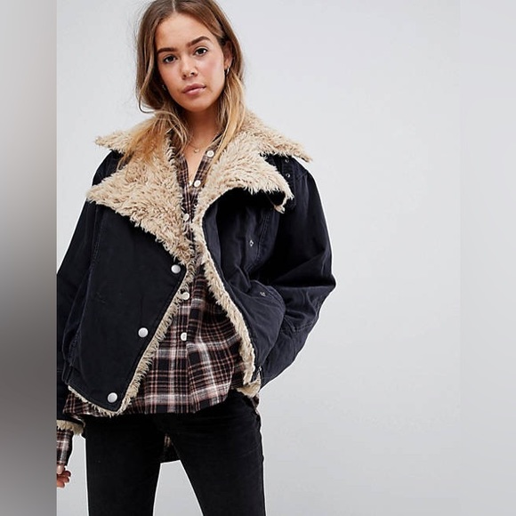 FREE PEOPLE OWEN FAUX FUR SHERPA JACKET - Picture 9 of 9